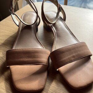 Kelly & Katie Nude Block Heel Sandals - Size 8